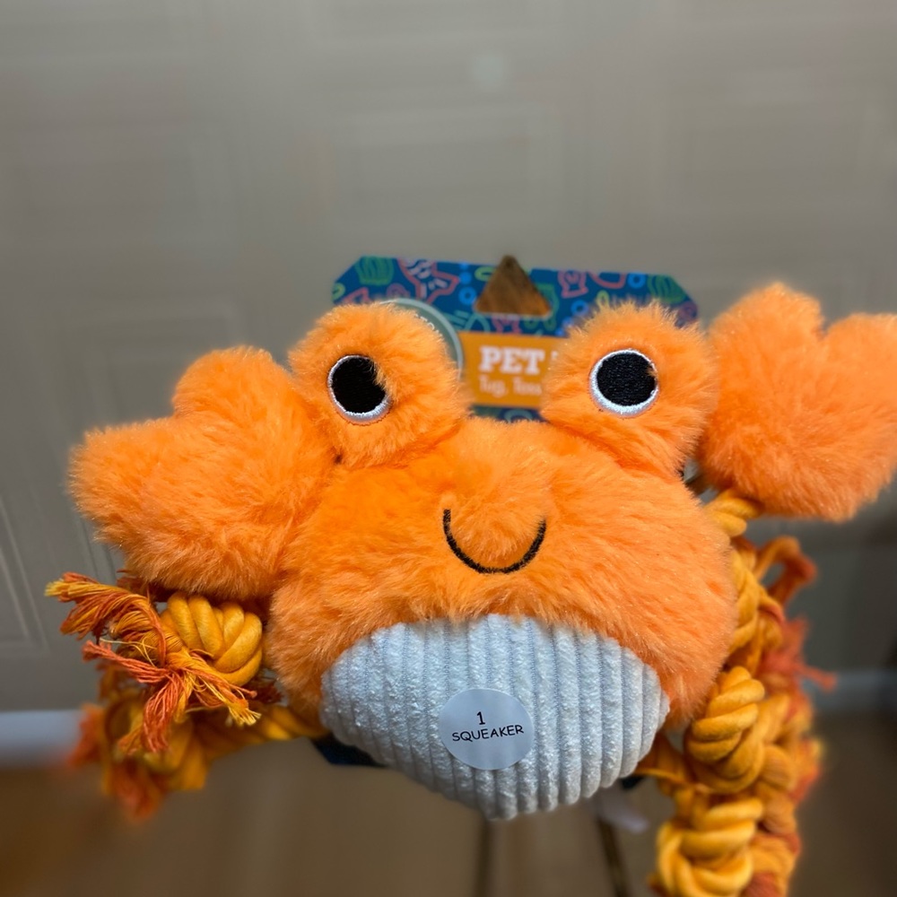 - Brand New Crab Dog Toy With Squeaker.